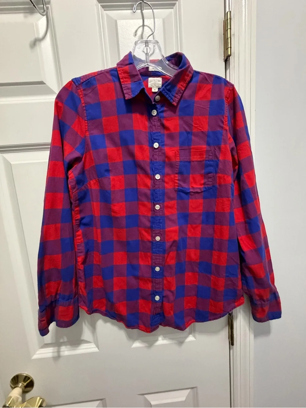 J. Crew Red and Blue Plaid Button-Down Shirt size small
